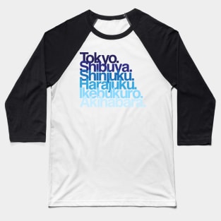 Tokyo Districts (blues) Baseball T-Shirt